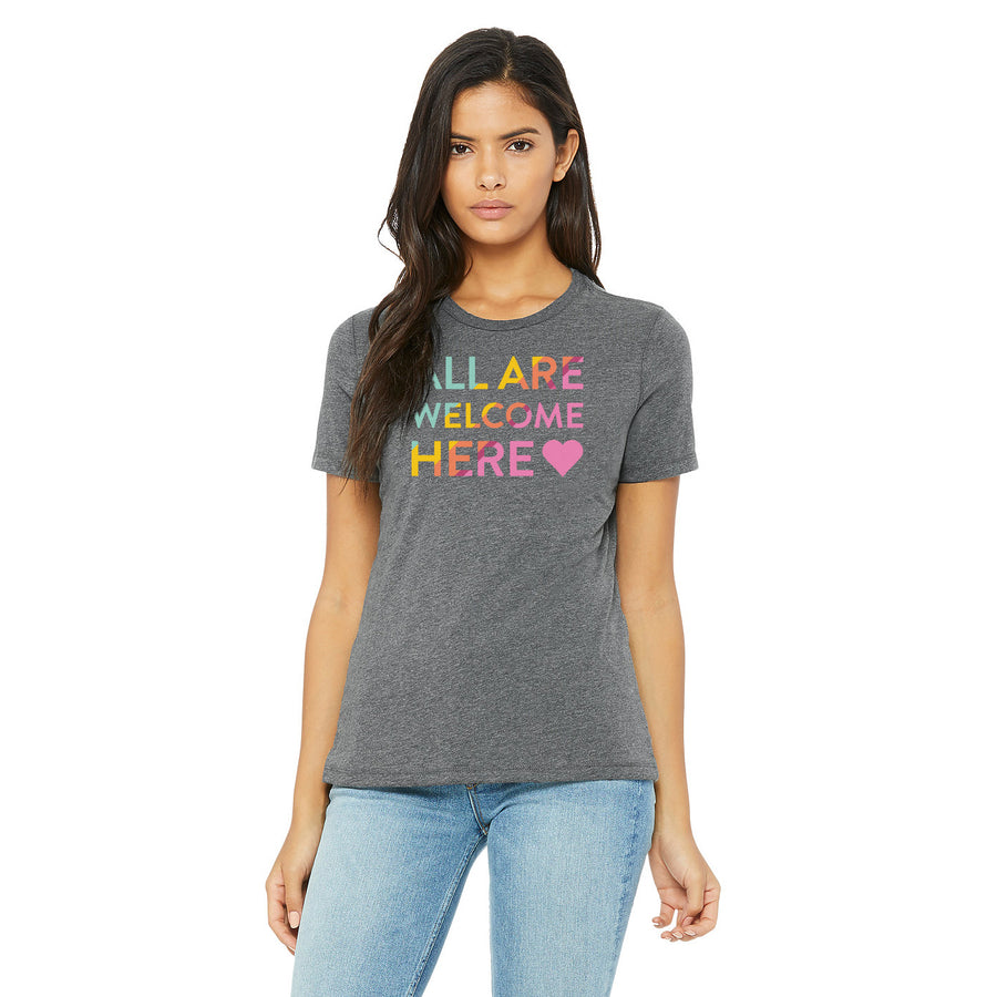 All Are Welcome Here, Femme Cut, Heather Gray