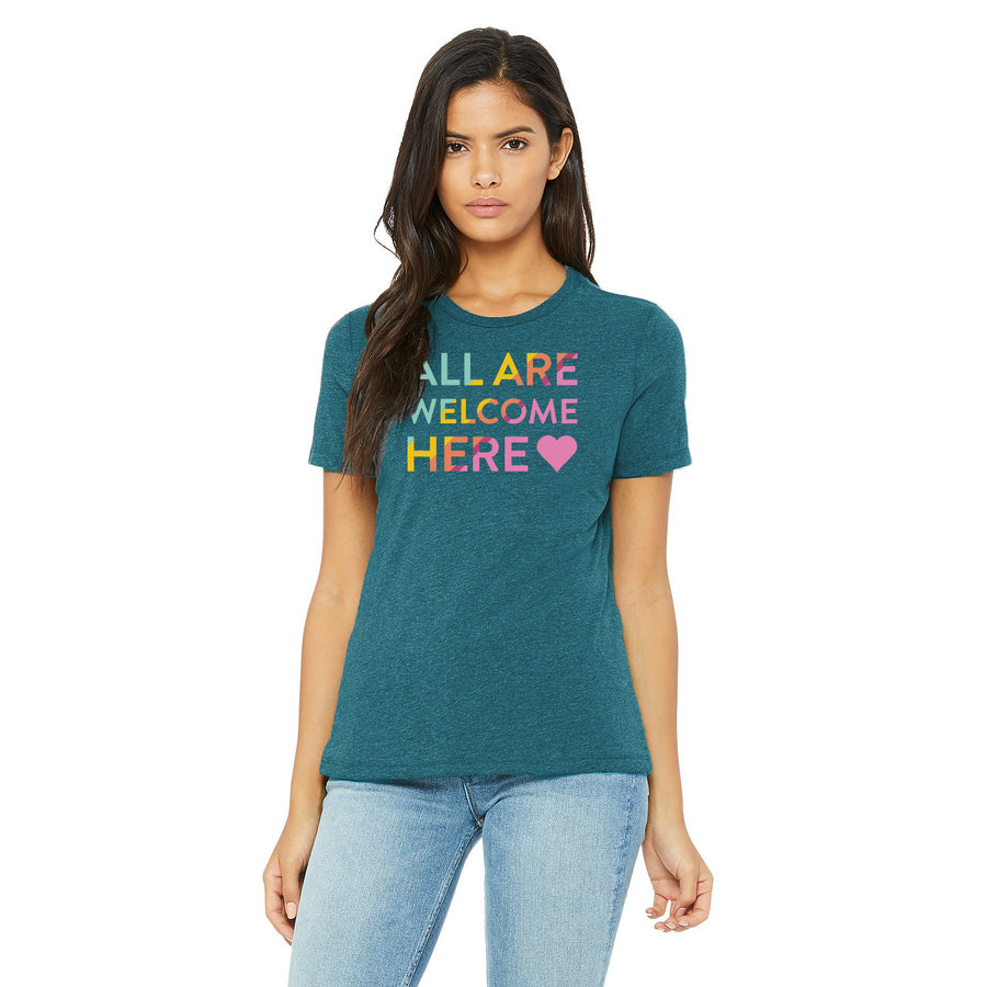 All Are Welcome Here, Femme Cut, Heather Teal