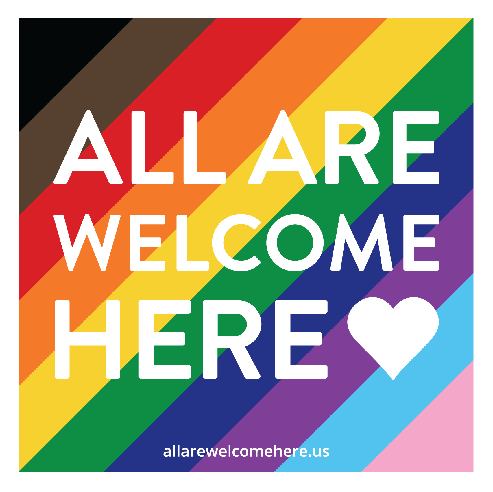 All Are Welcome Here Vinyl Stickers