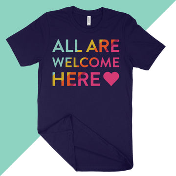 All Are Welcome Here, Unisex, Navy