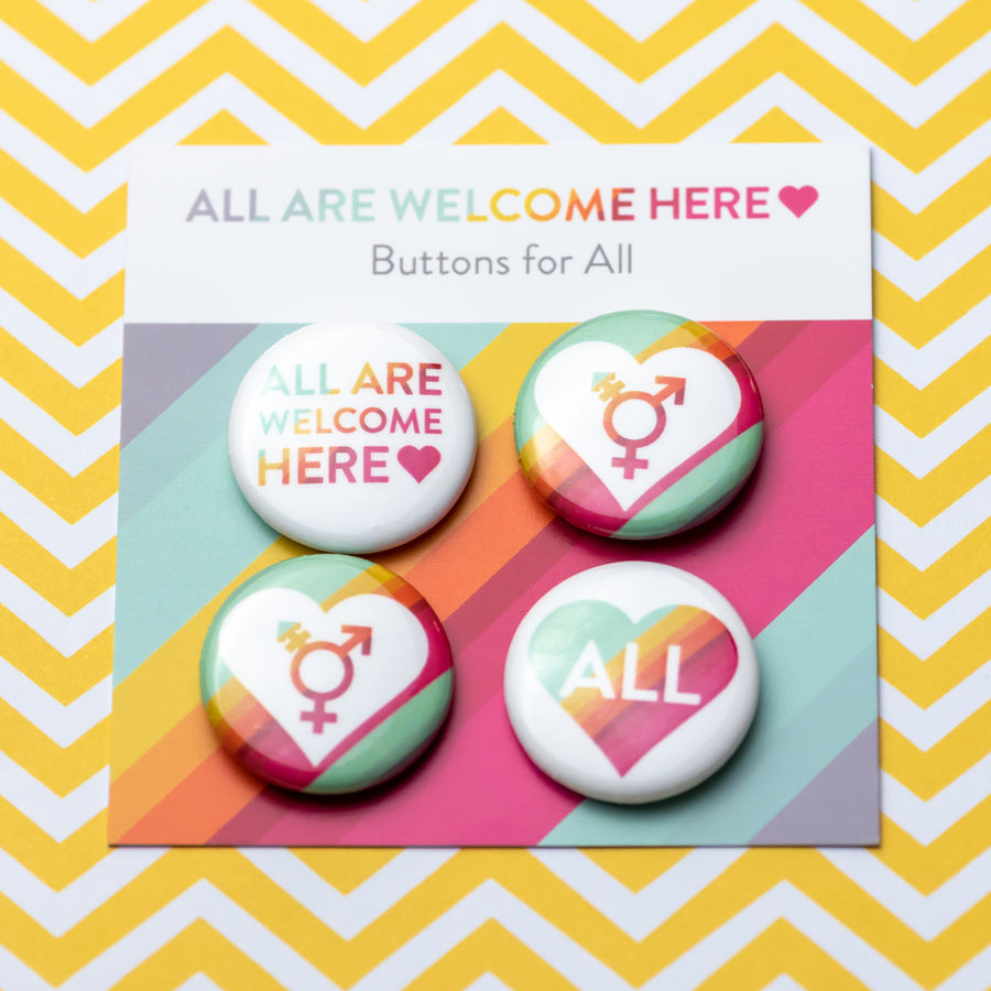Classic Button Pack & Bulk Buttons – All Are Welcome Here