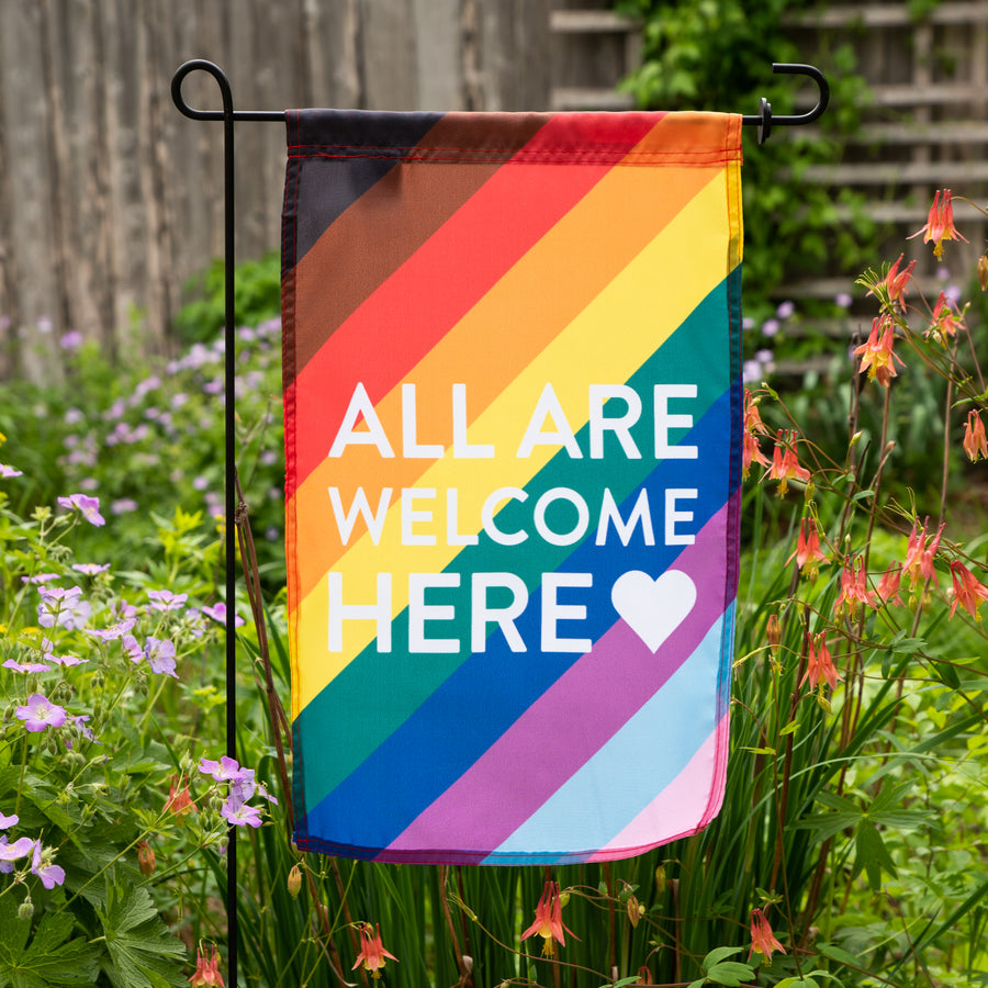 All Are Welcome Here Garden Flag